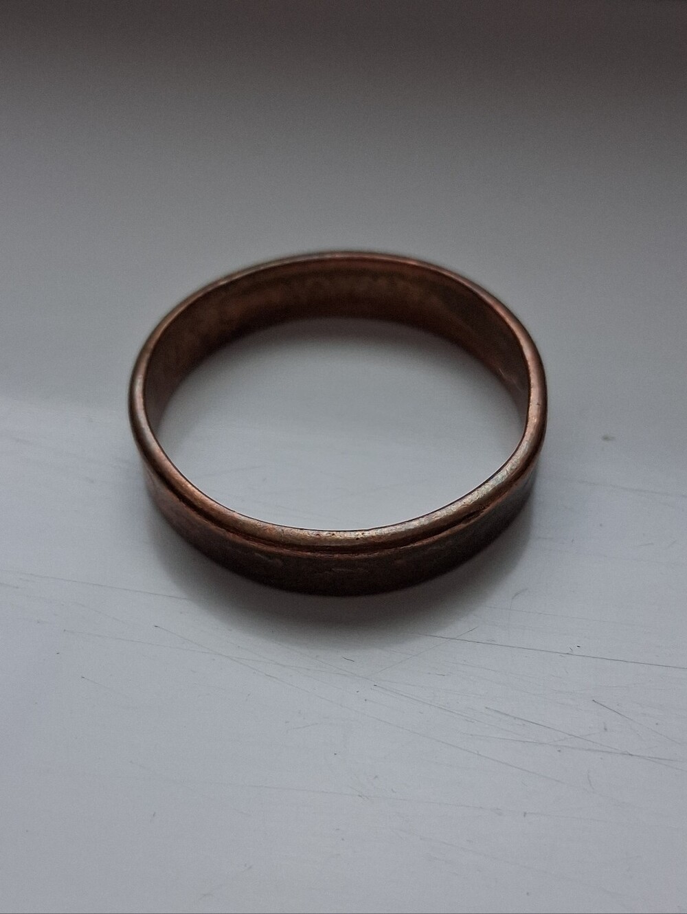 Antique Copper Tone Coin Ring - Large Size